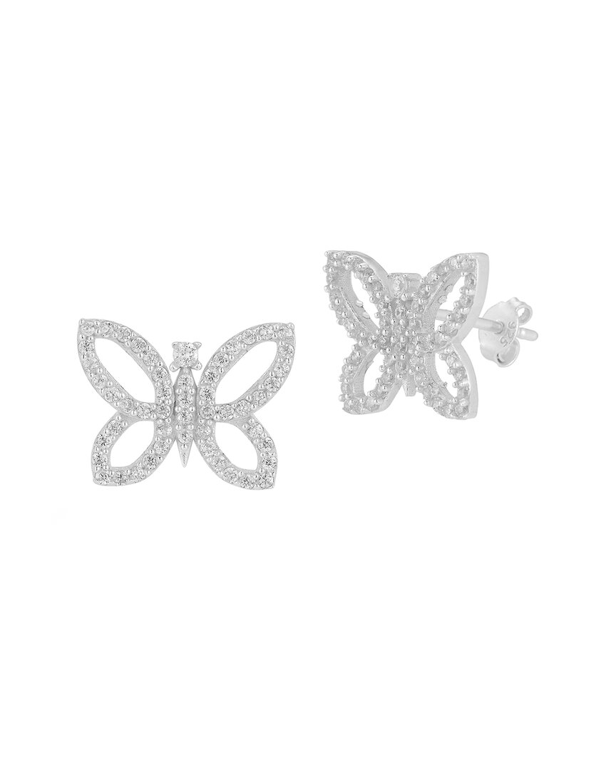 Glaze Jewelry Silver Cz Butterfly Studs