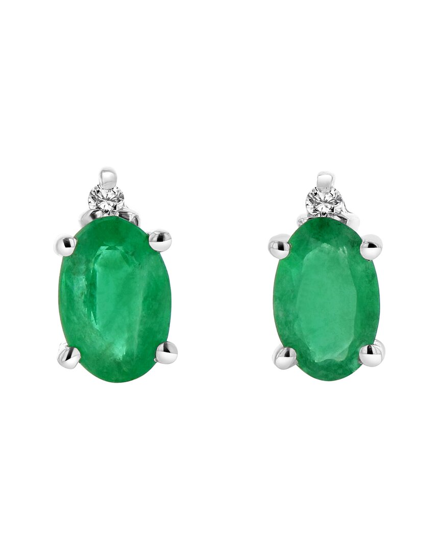 Levaron 14k 0.62 Ct. Tw. Diamond & Emerald Studs