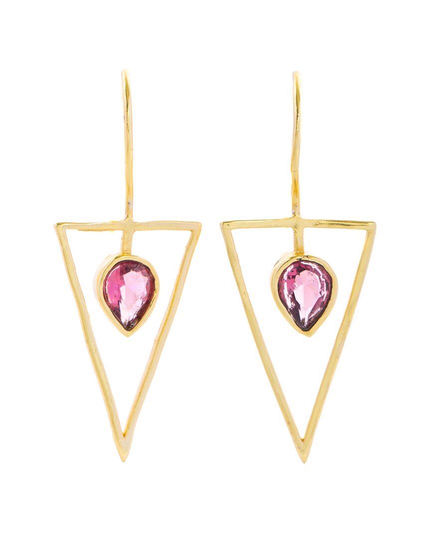 Saachi 14k Plated Granite Minimalist Drop Earrings