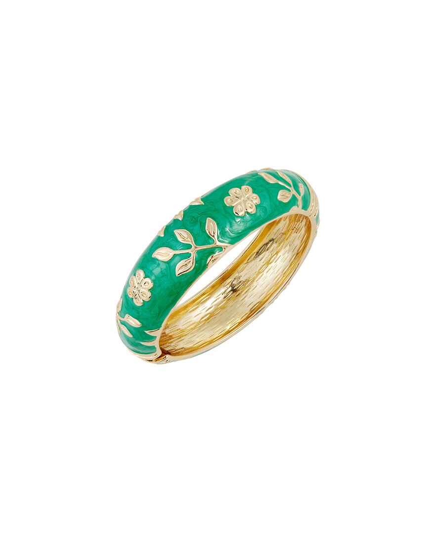 Savvy Cie 18k Plated Bangle Bracelet In Green