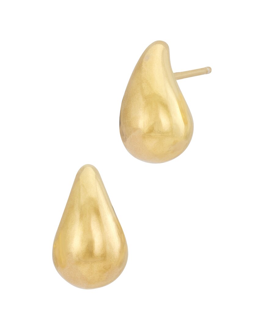 Savvy Cie 18k Over Silver Stud Earrings In Gold