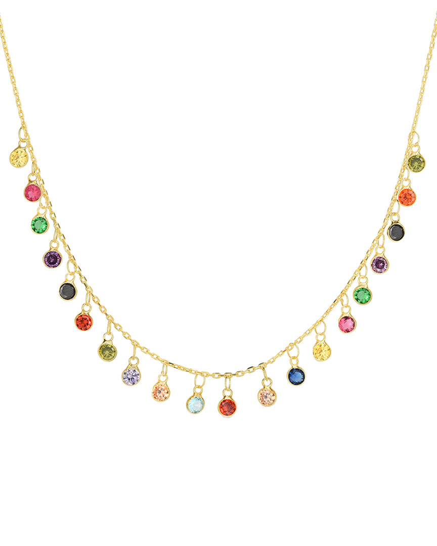 Sphera Milano 18k Gold Over Silver Cz Charm Necklace
