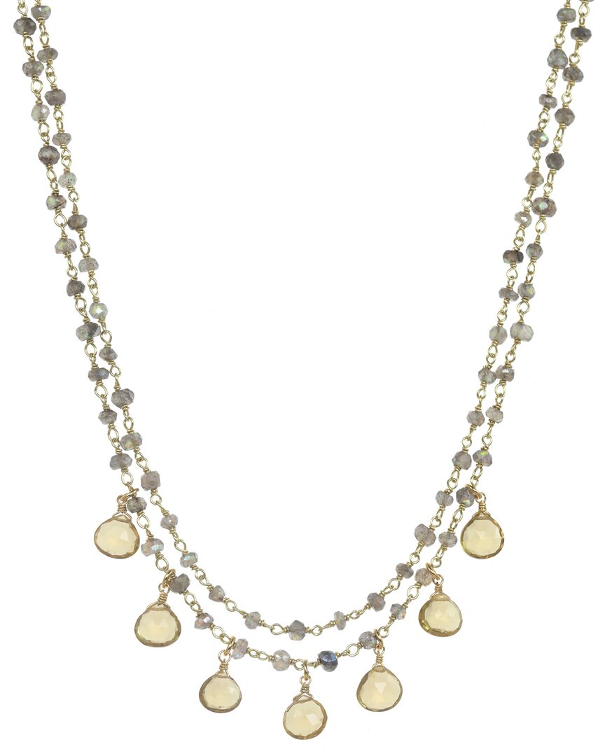 Rachel Reinhardt Gold Over Silver Gemstone Layered Necklace