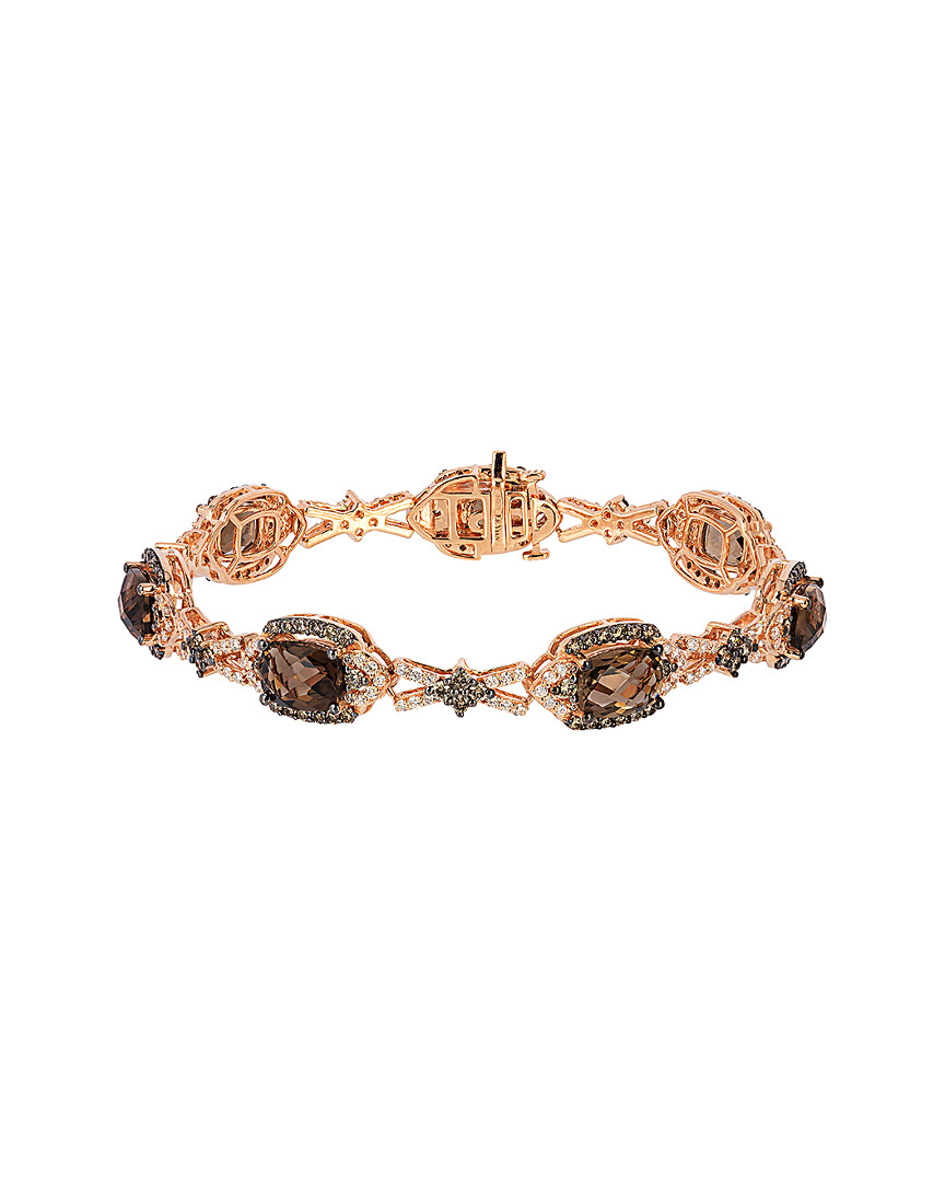 Le Vian 14k Rose Gold 11.85 Ct. Tw. Diamond & Chocolate Quartz Bracelet