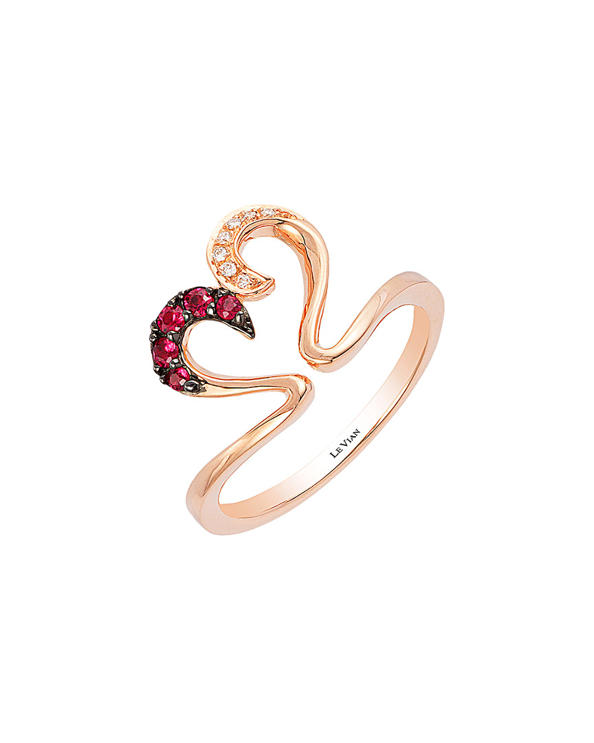 Le Vian 14k Rose Gold 0.88 Ct. Tw. Diamond & Passion Ruby Ring
