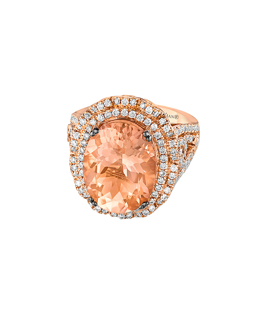 Le Vian 18k Rose Gold 8.10 Ct. Tw. Diamond & Peach Morganite Ring