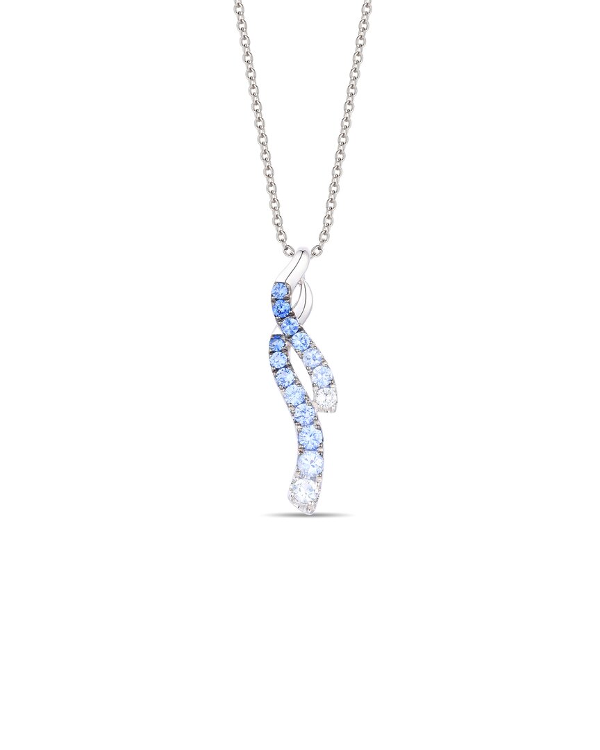 Le Vian ® Denim Ombré® 14k 1.77 Ct. Tw. Sapphire Ombre Pendant In Silver