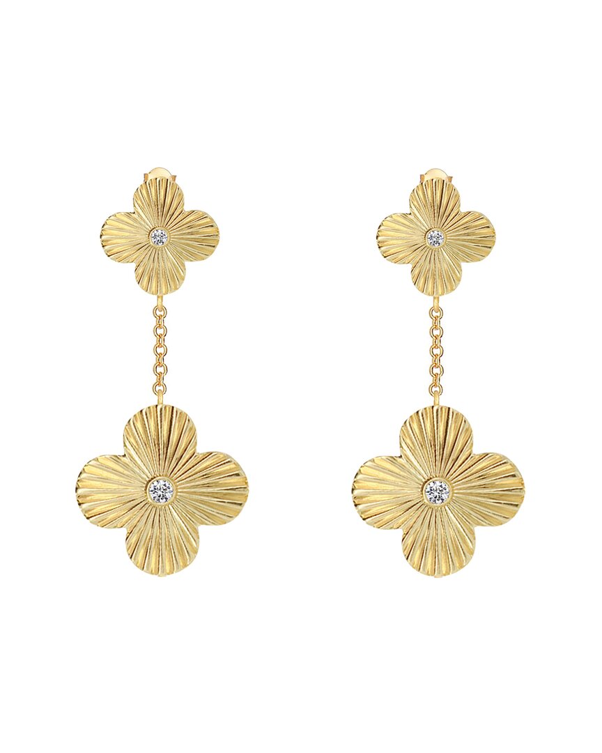 Gabi Rielle 18k Over Silver Cz Dangle Earrings