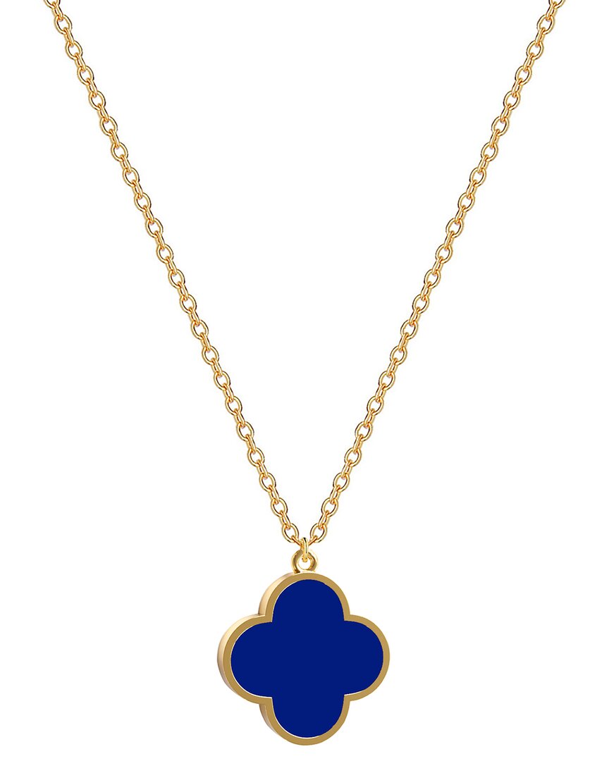 Gabi Rielle 18k Over Silver Blue Agate Stackable Necklace