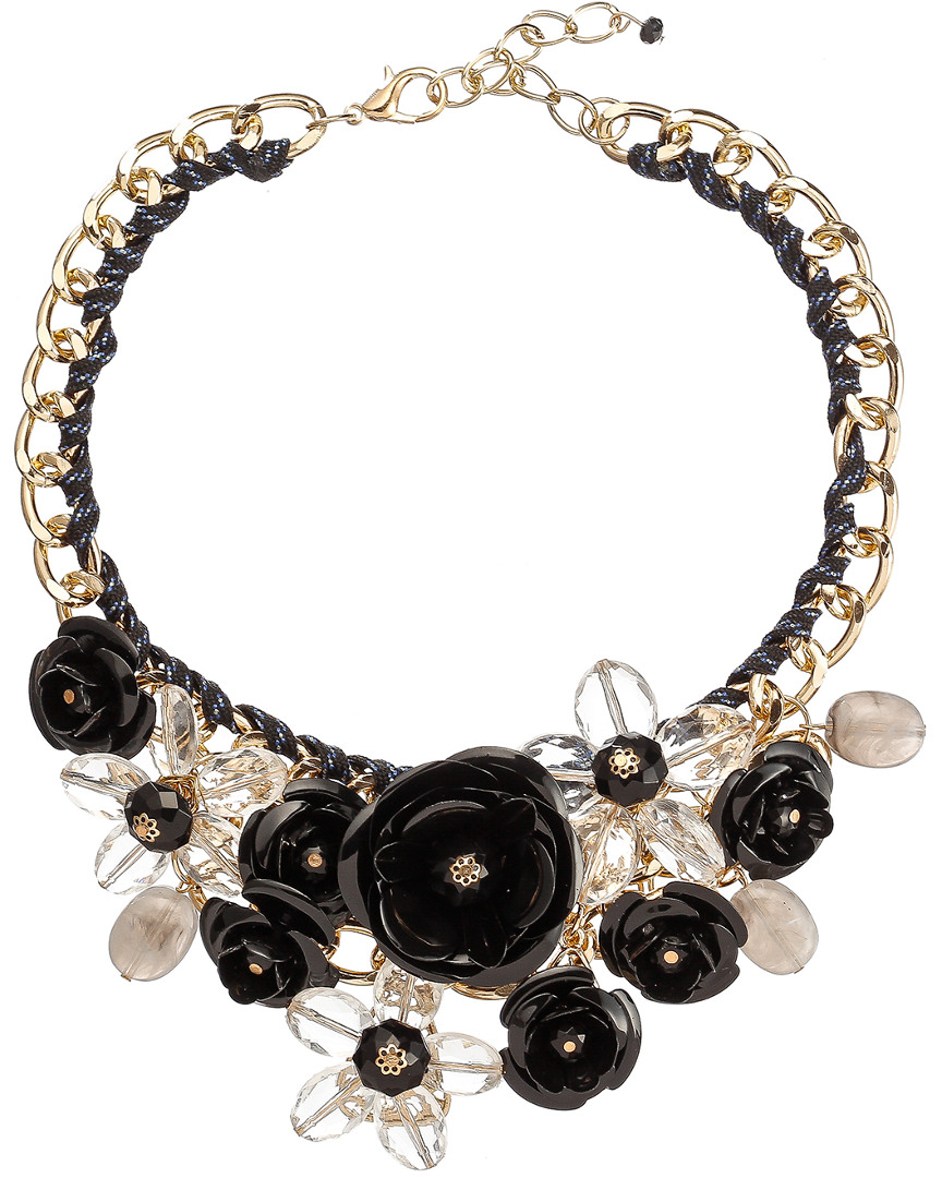 Eye Candy La Luxe Collection Resin Posh Noir Bib Necklace