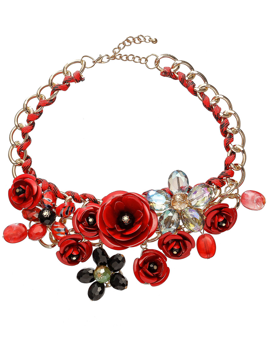 Eye Candy La Luxe Collection Resin Posh Red Bib Necklace