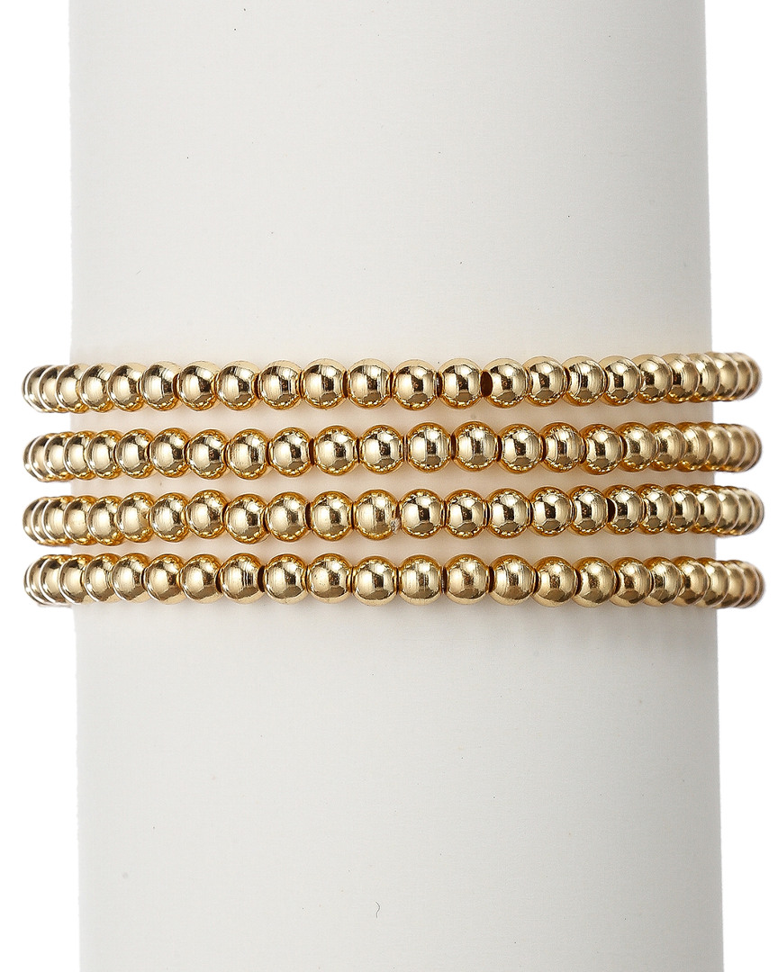 Eye Candy La Luxe Collection 18k Plated Beaded Set Of Stretch Bracelets