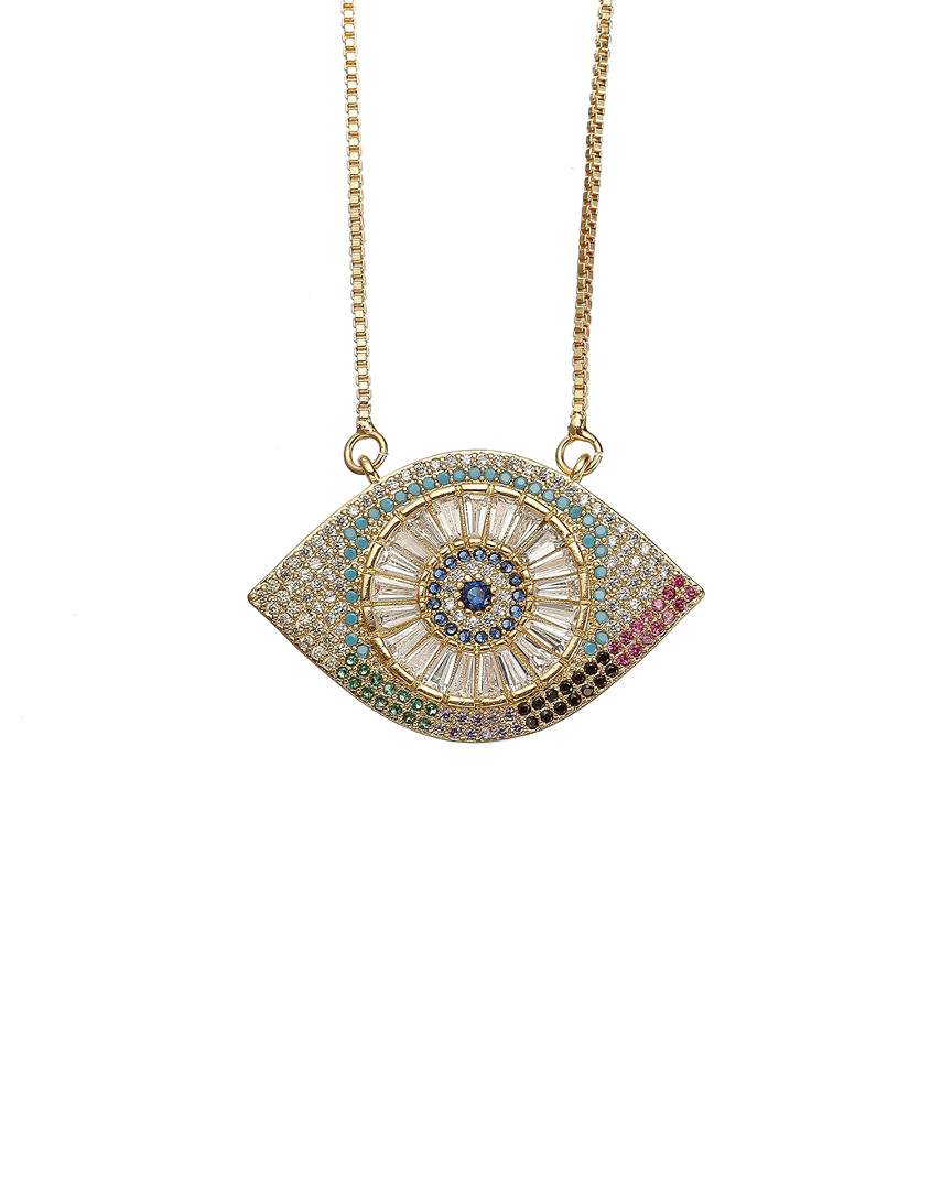 Eye Candy La Luxe Collection 14k Plated & Silver Cz Evil Eye Necklace
