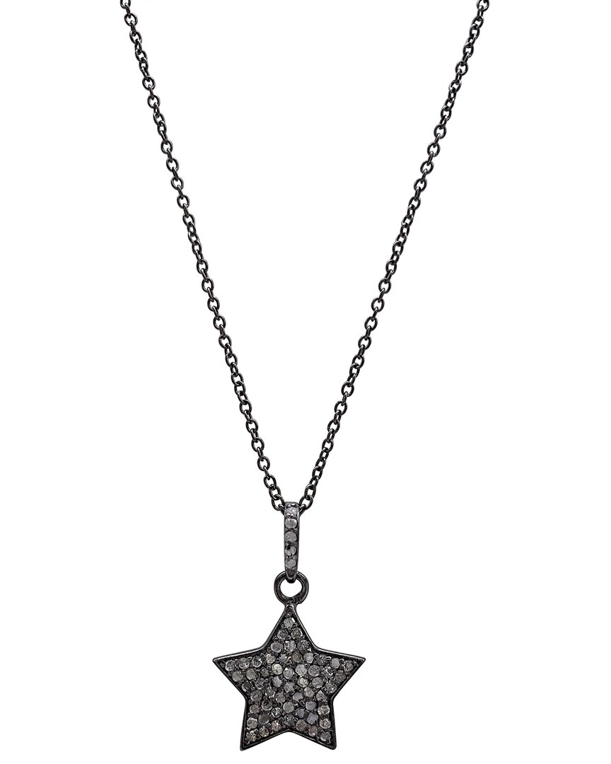 Adornia Fine Silver 0.25 Ct. Tw. Diamond Star Necklace