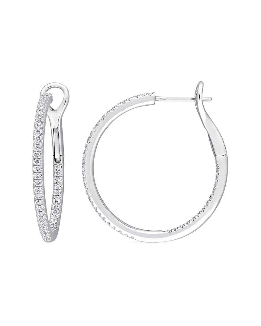 Rina Limor 10k White Gold 0.53 Ct. Tw. Diamond Clip-on Hoops