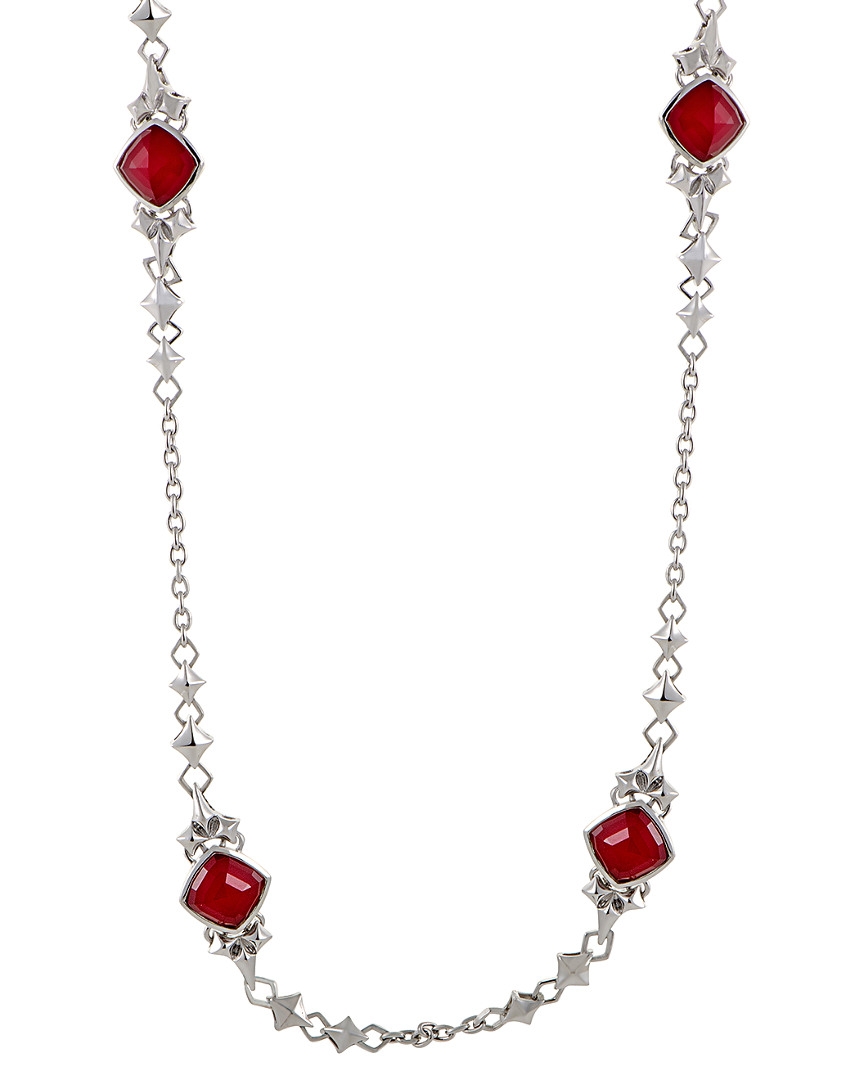 Shop Stephen Webster Silver & Rhodium Gemstone Doublet Necklace