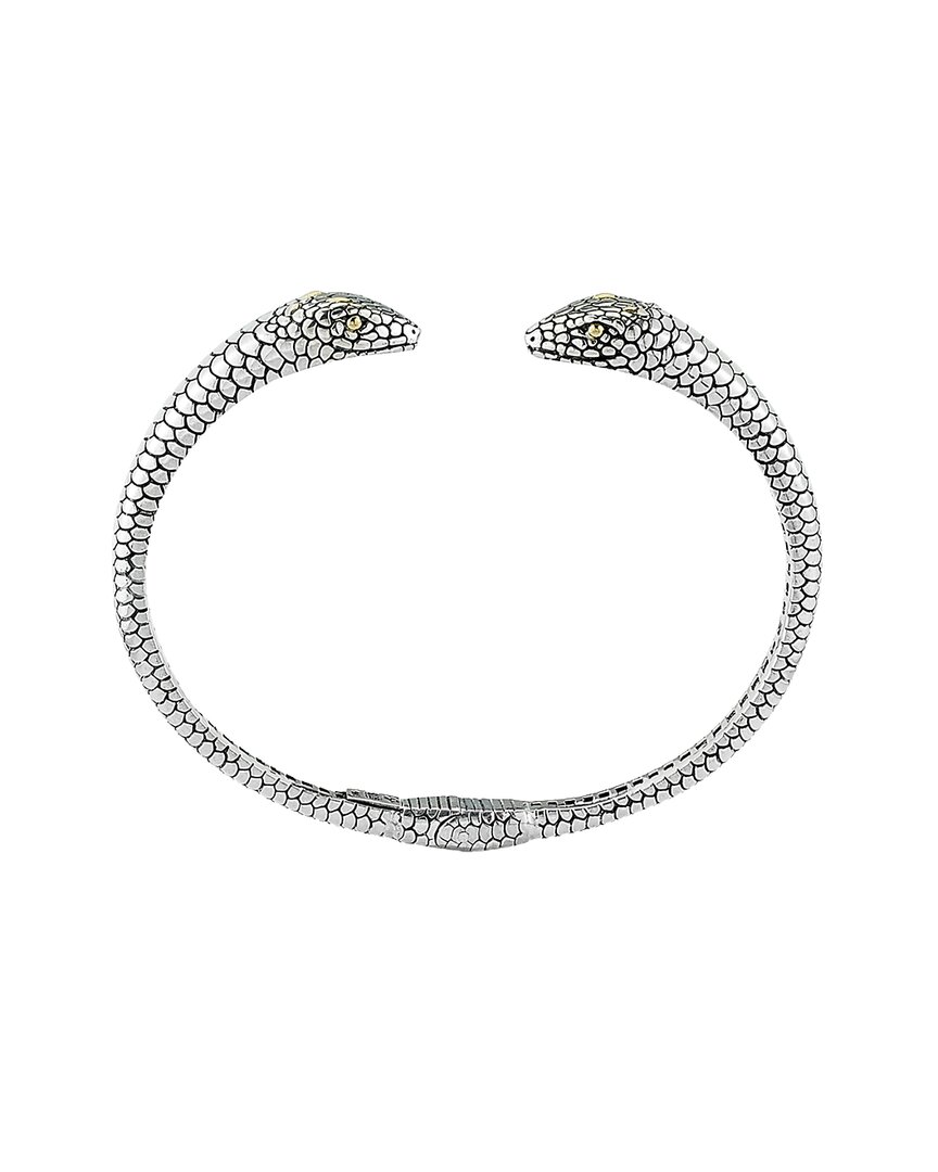Samuel B. 18k & Silver Snake Bangle Bracelet In Metallic