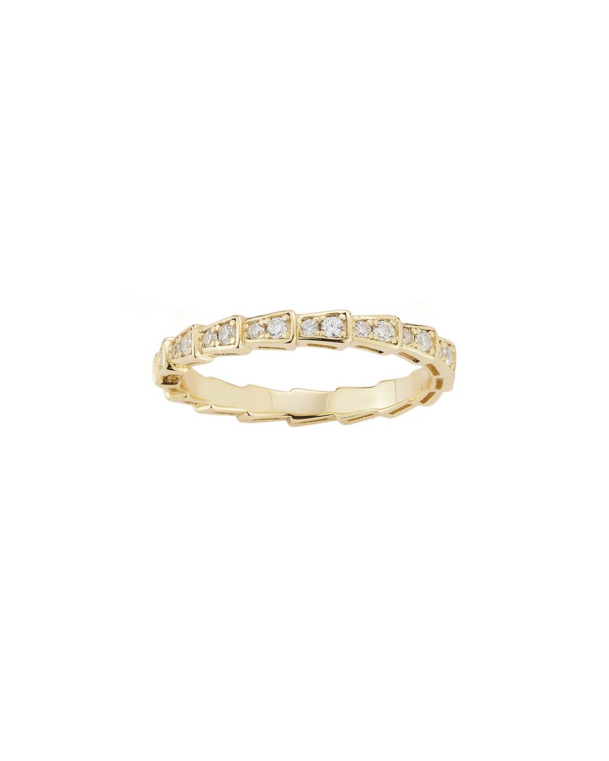 Glaze Jewelry 14K Over Silver CZ Serpent Band Ring