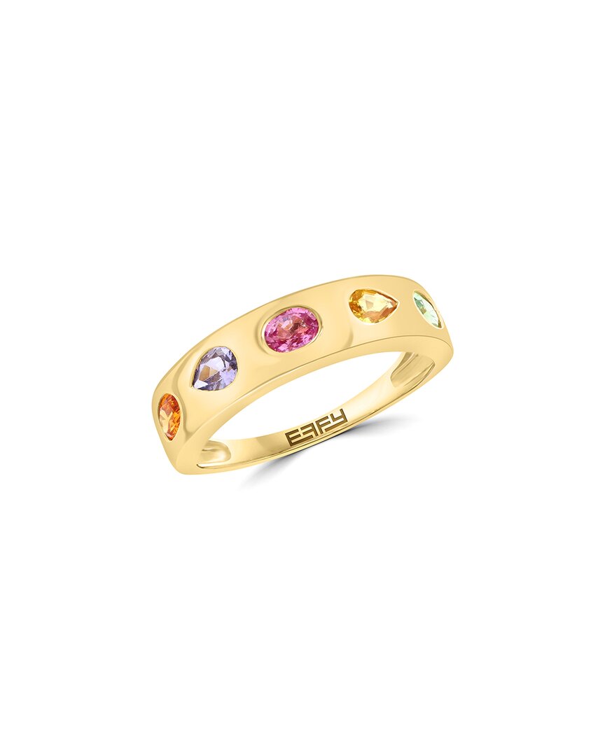 Effy Fine Jewelry 14k 0.97 Ct. Tw. Multi Sapphire Ring In Gold