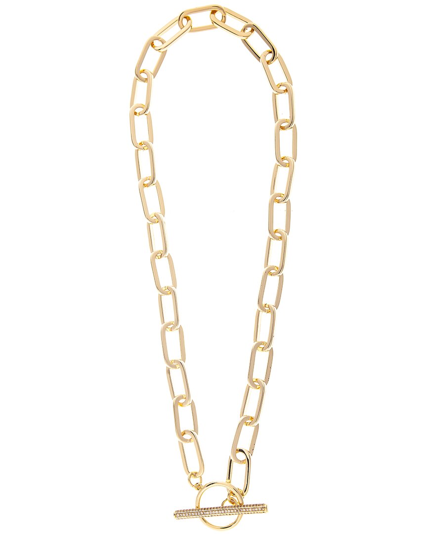 Rivka Friedman 18k Plated Cz Paperclip Chain Necklace