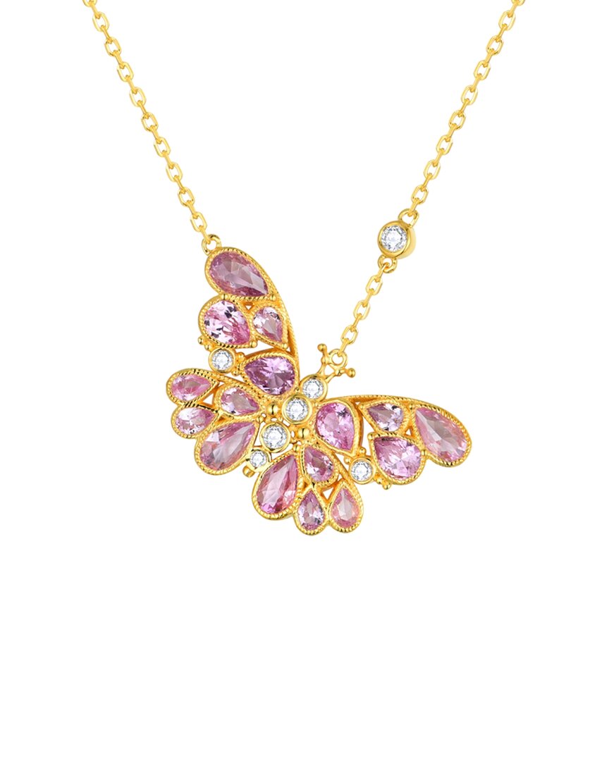 Nina Zhou Jewelry 14k 2.90 Ct. Tw. Pink Sapphire Pendant Necklace In Gold