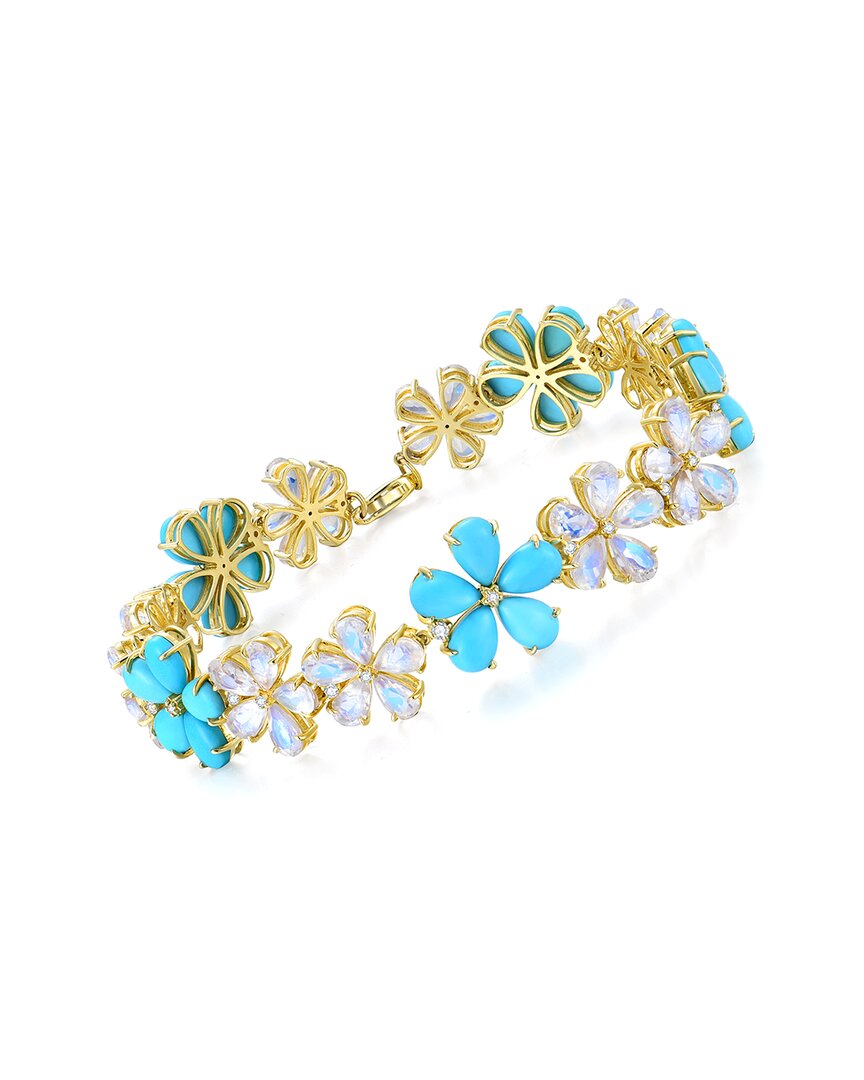 Nina Zhou Jewelry 14k 19.30 Ct. Tw. Gemstone Bracelet In Gold