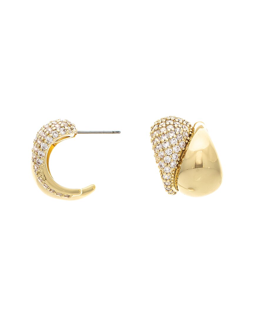 Rivka Friedman 18k Plated Cz Earrings In Brown