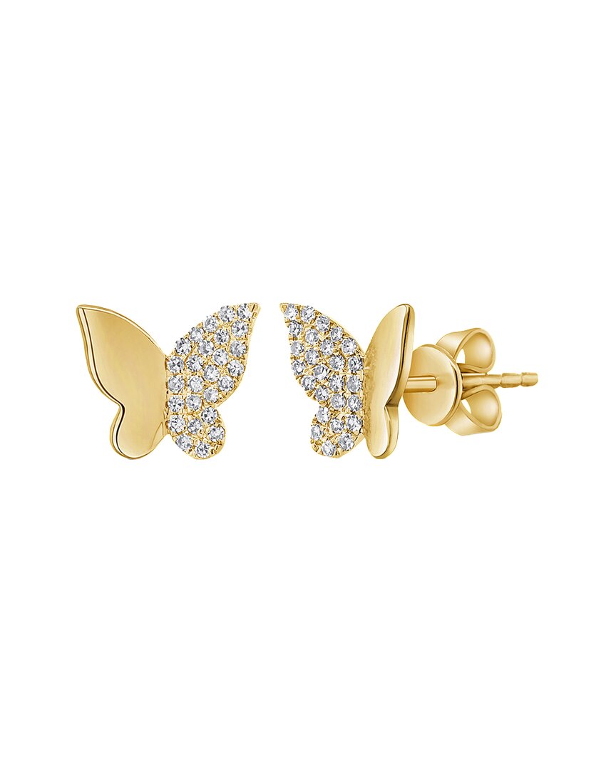 Sabrina Designs 14k 0.13 Ct. Tw. Diamond Butterfly Studs In Gold