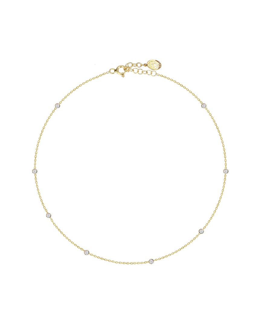 Gabi Rielle Rise Above The Crowd Collection 14k Over Silver Cz Choker Necklace