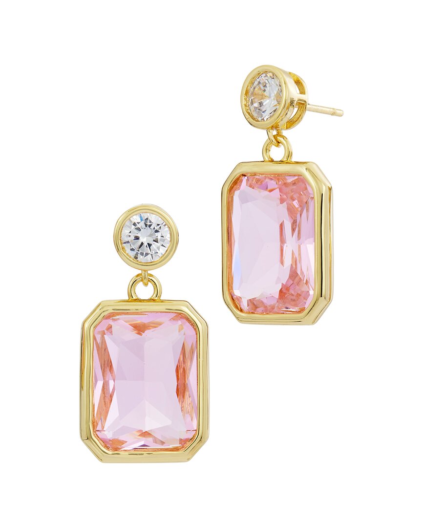 Savvy Cie 18k Plated Cz Bold Earrings In Gold