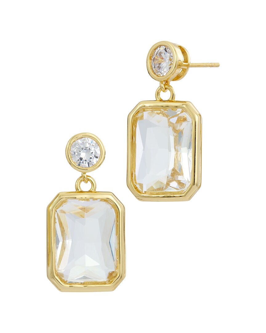 Savvy Cie 18k Plated Cz Bold Earrings In Gold