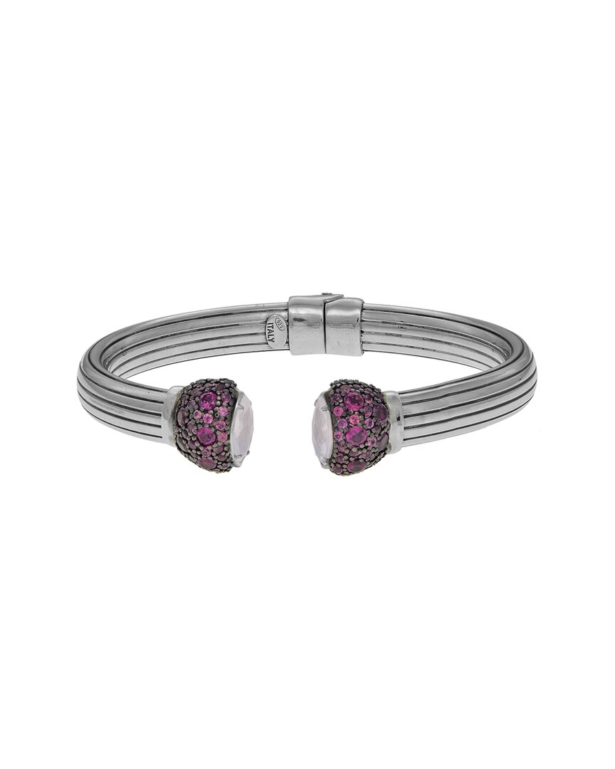Phillip Gavriel Silver Gemstone Rock Candy Cuff Bracelet
