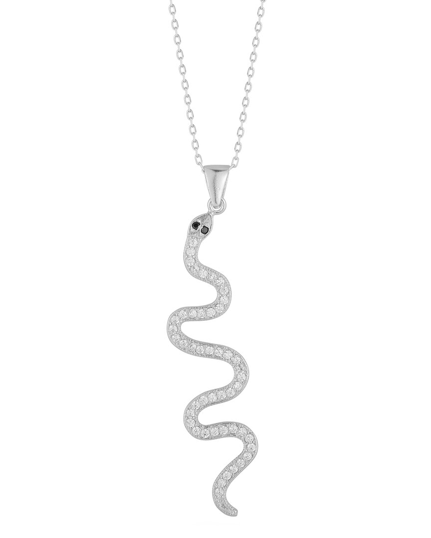 Sphera Milano Silver Cz Twisty Snake Necklace
