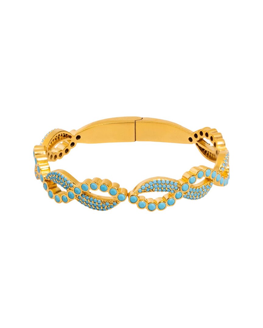 Ebru Jewelry Plated Turquoise Bangle Bracelet In Multi
