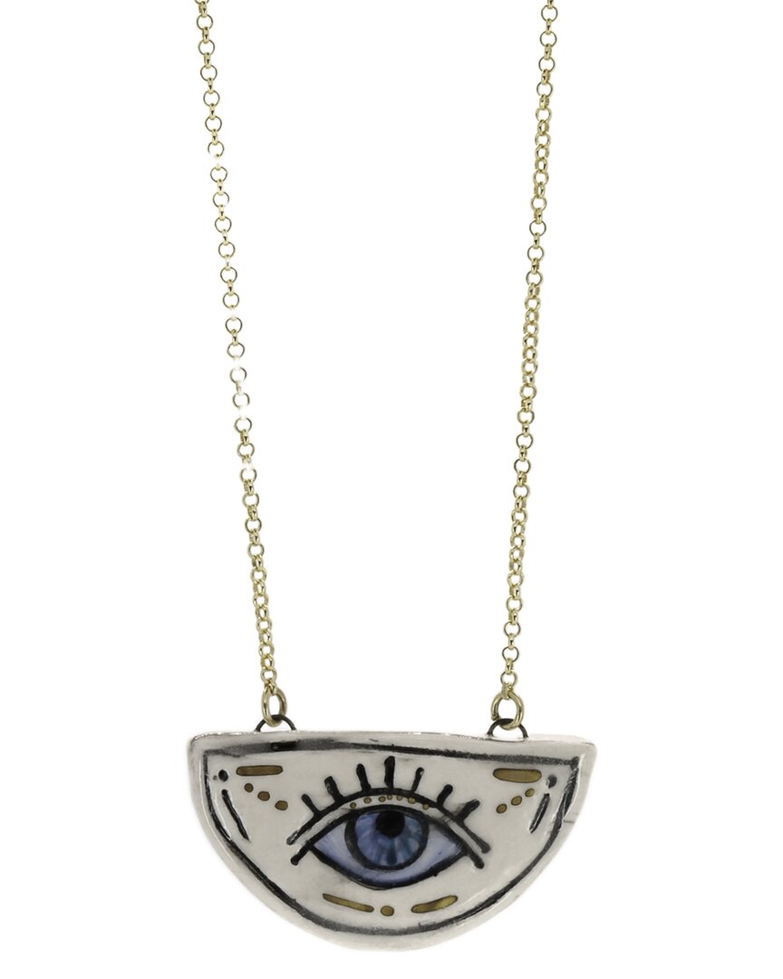 Ebru Jewelry Protection & Luck Silver Pendant Necklace In Gold