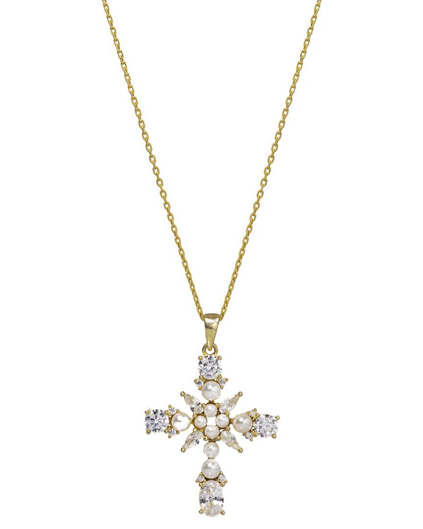 Ebru Jewelry Protection & Luck Silver 0.12in Pearl Pendant Necklace In Gold