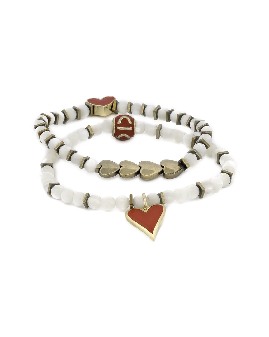 Ebru Jewelry One Of A Kind Silver Beaded Bracelet In Gold