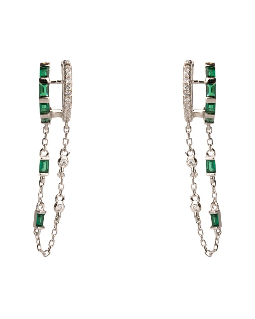 Ebru Jewelry Silver Cz Dangle Earrings In Silver