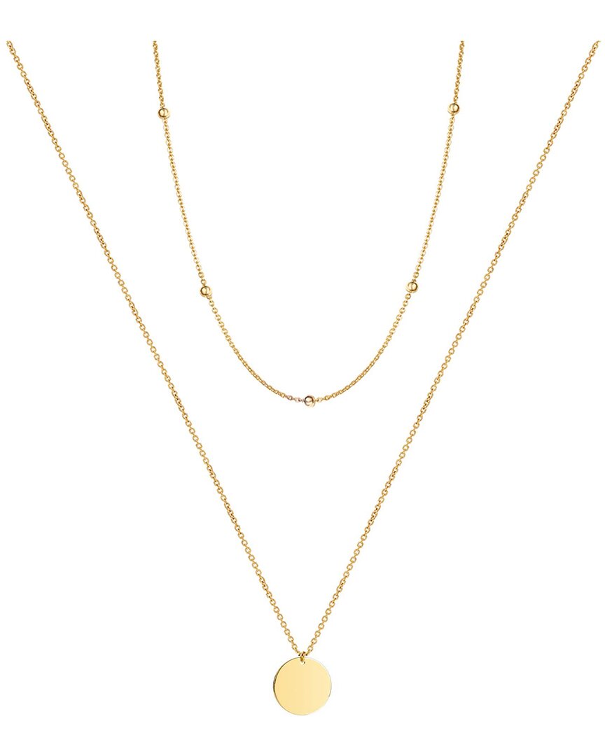 Liv Oliver 18k Plated Double Ring Layer Necklace