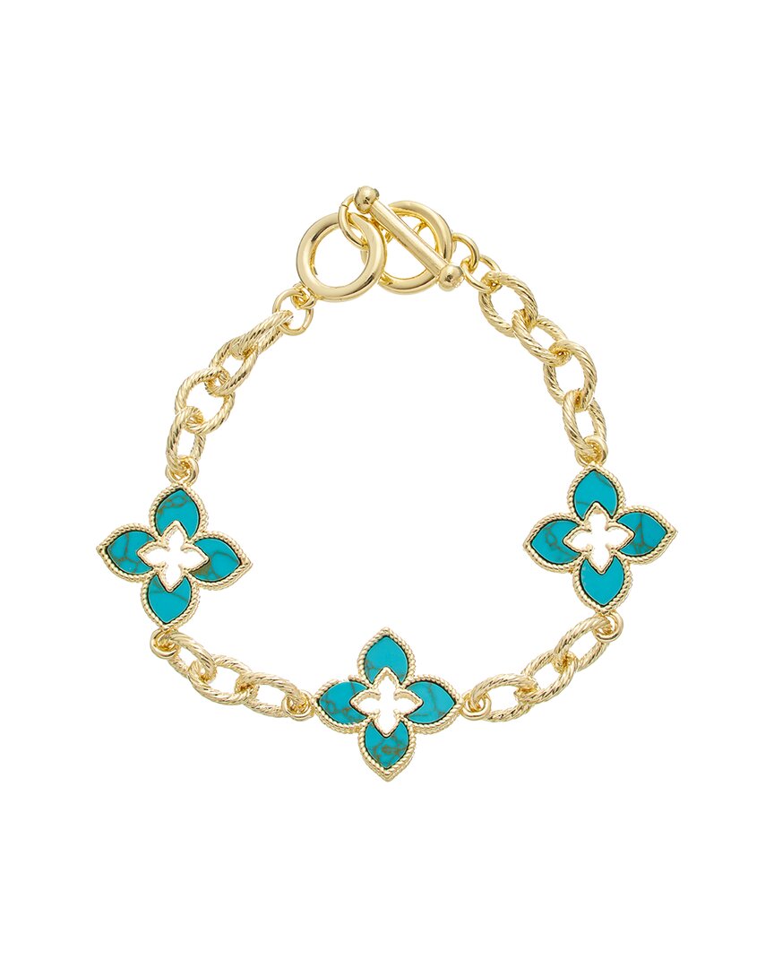 Juvell 18k Plated Turquoise Toggle Bracelet