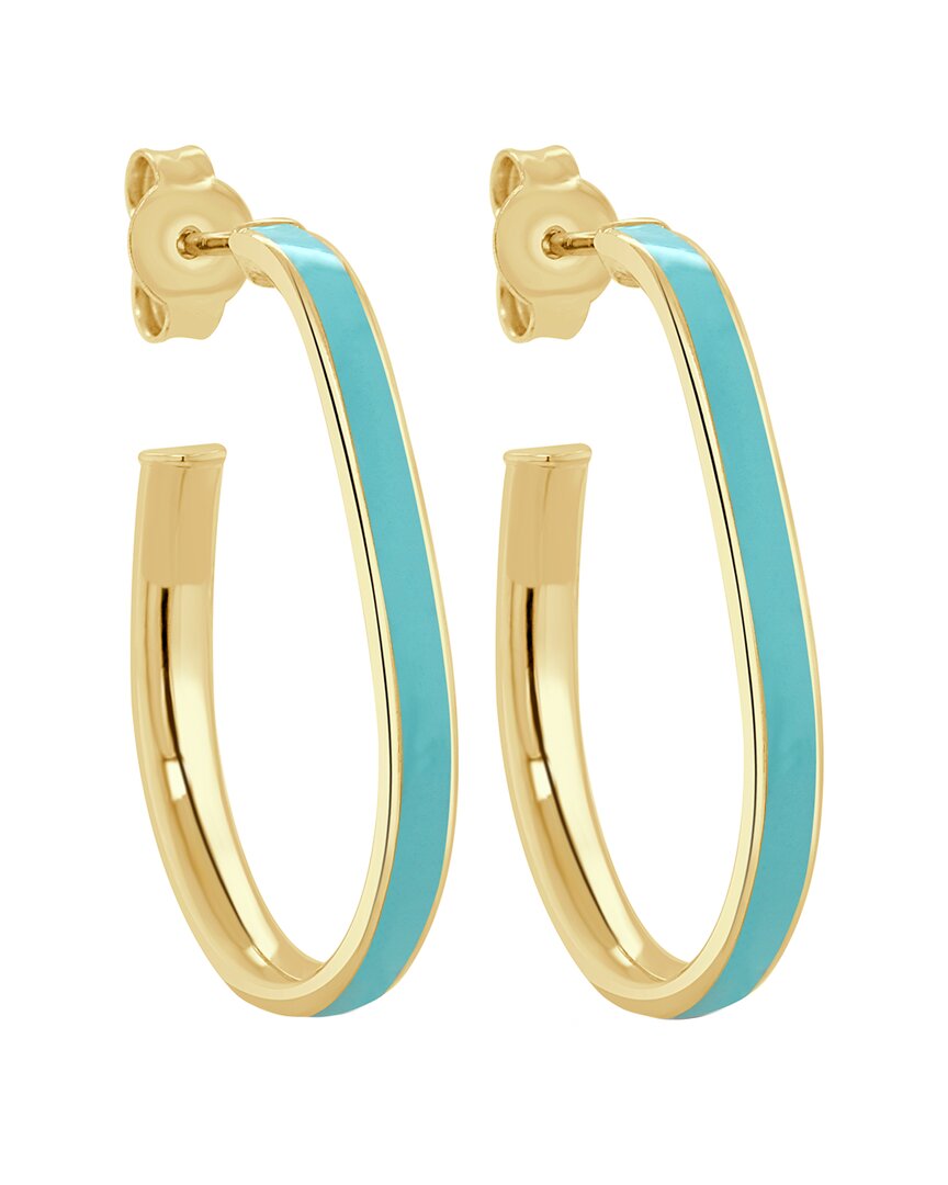 Sabrina Designs 14k Pearl Enamel Hoops In Gold