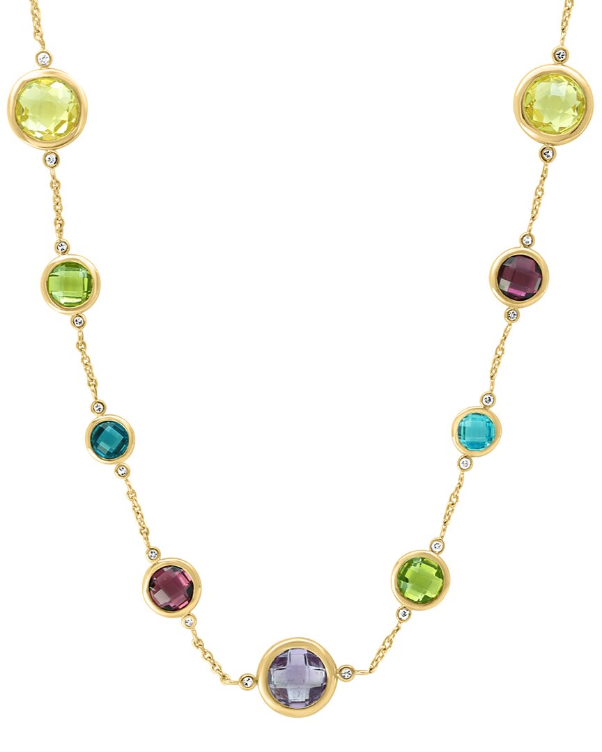 Effy Fine Jewelry 14k 7.70 Ct. Tw. Gemstone Necklace In Black