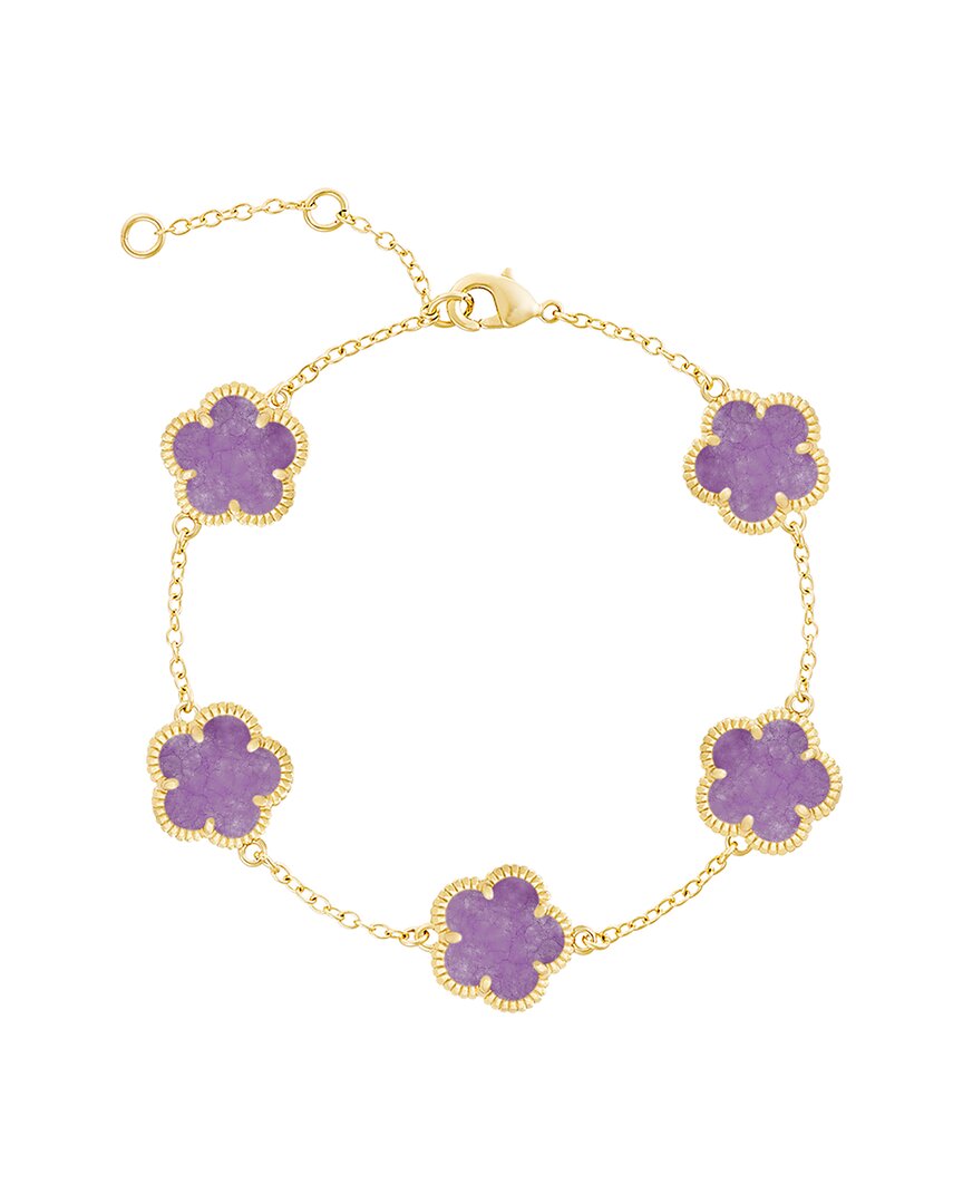 Jankuo Flower 14k Plated Station Bracelet In Gold