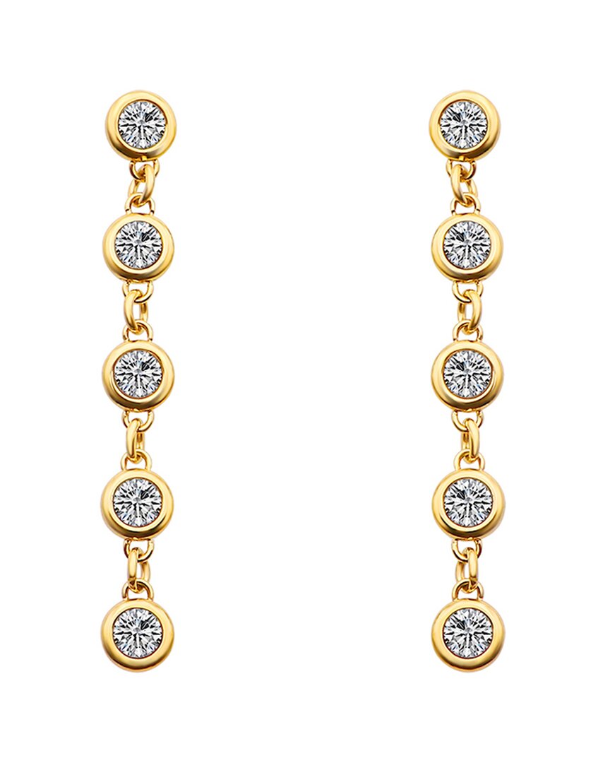 Liv Oliver 18k Plated Cz Halo Round Stud Earrings In Gold