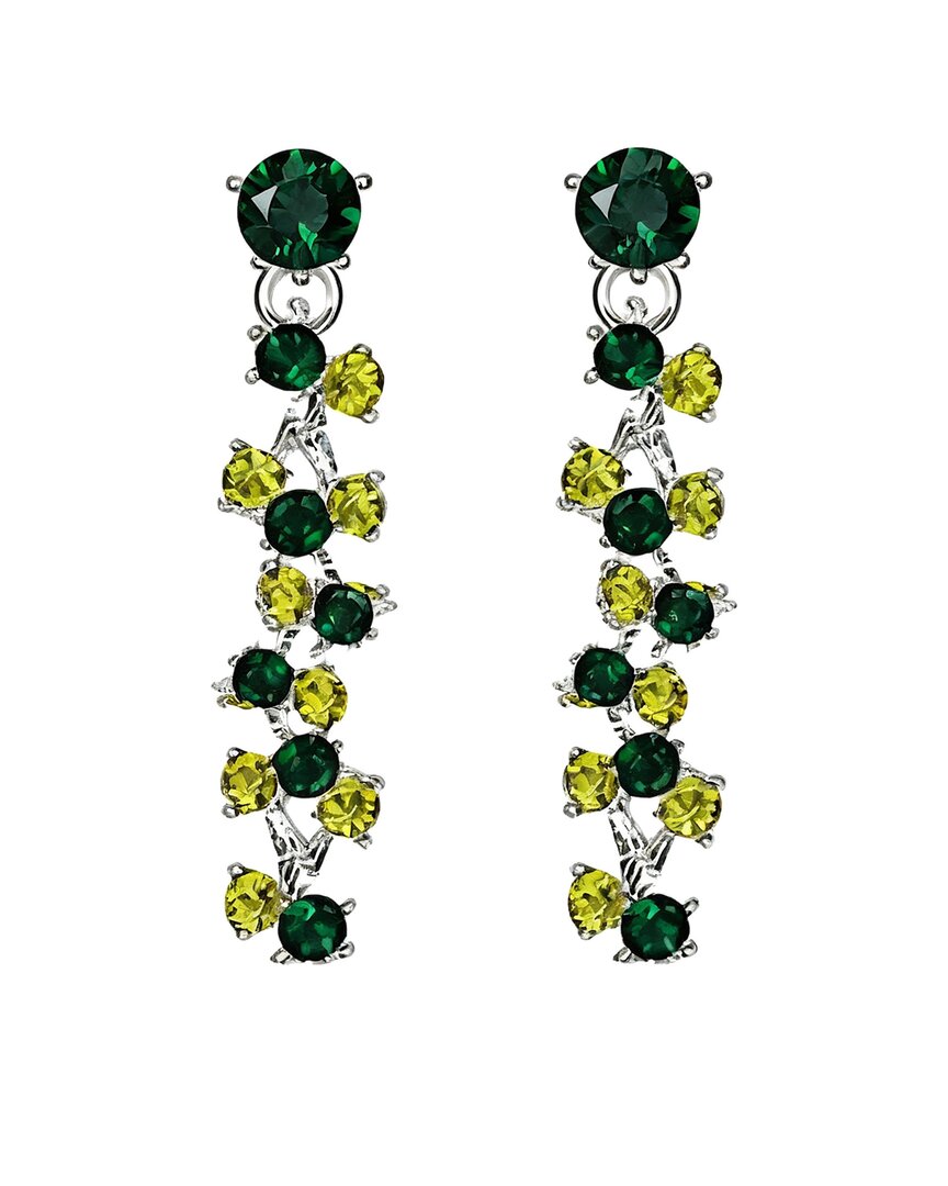 Liv Oliver 18k Plated 35.00 Ct. Tw. Multi Gemstones Long Drop Statement Earrings In Metallic