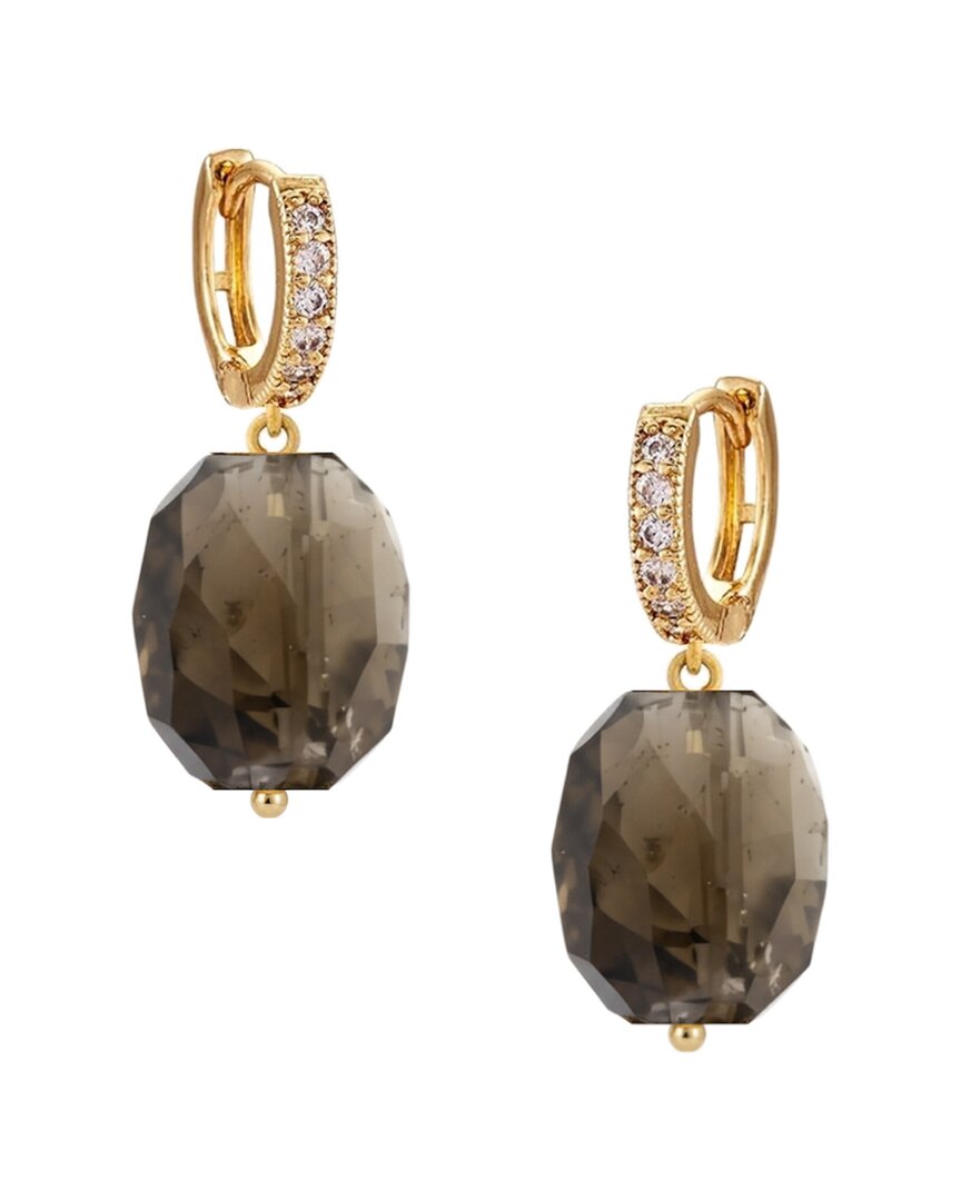 Liv Oliver 18k Plated 52.25 Ct. Tw. Gemstone Tear Drop Earrings In Gold