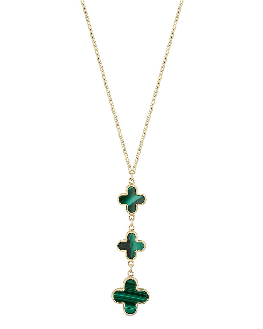 Ember Fine Jewelry 14k Turquoise Clover Necklace In Gold