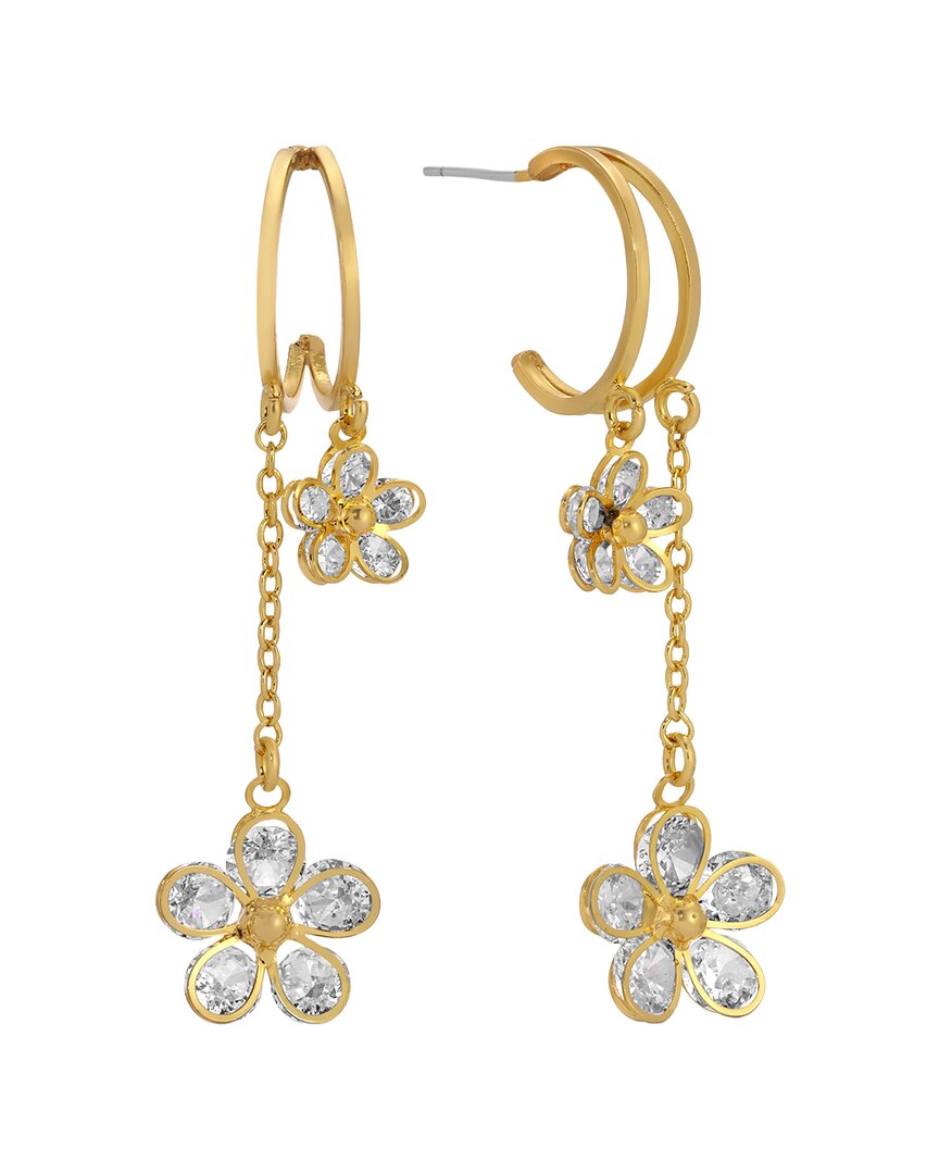 Eye Candy La Hampton Drop Cz Stretch Bracelet In Gold