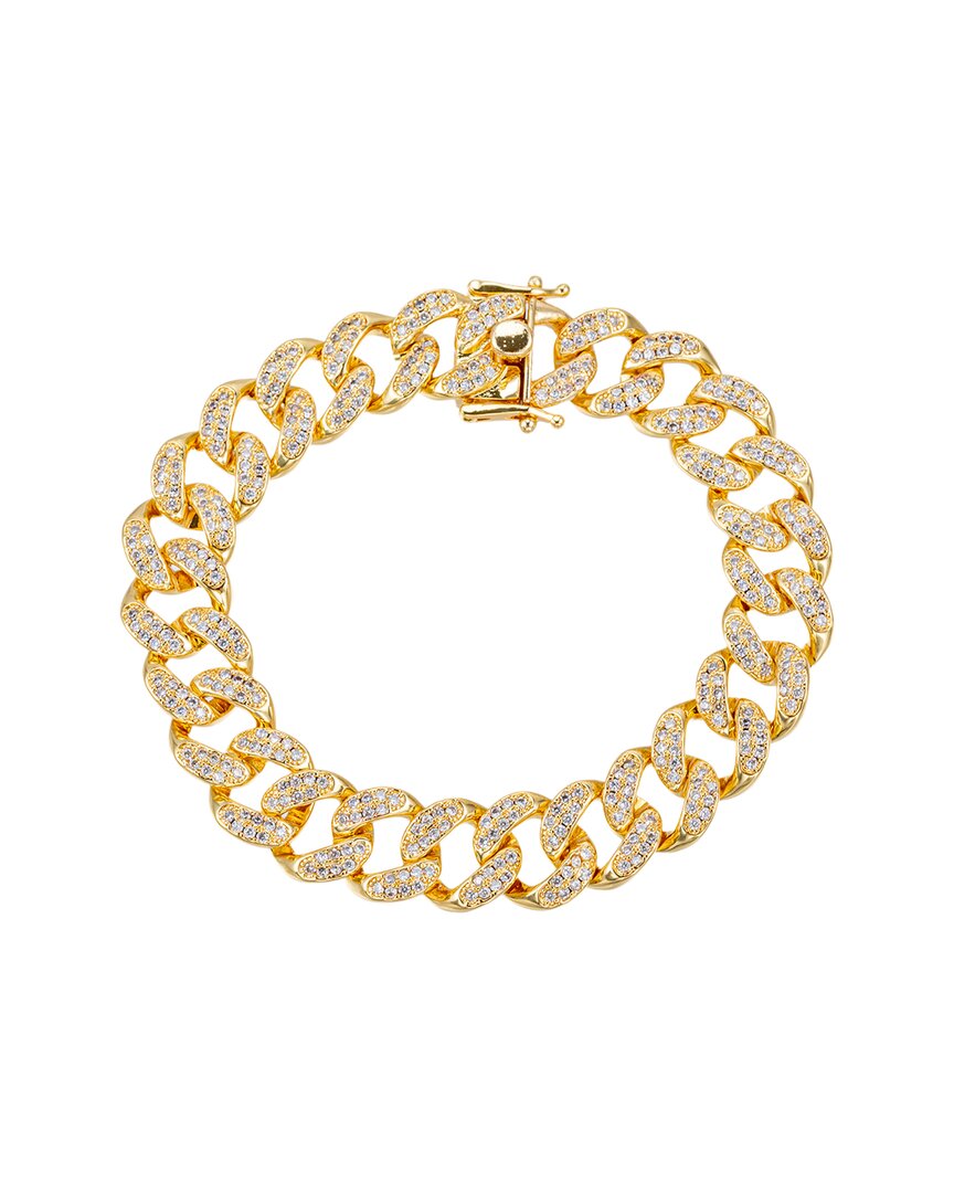 Eye Candy La Emile Cuban Link Cz Stackable Bracelet In Gold