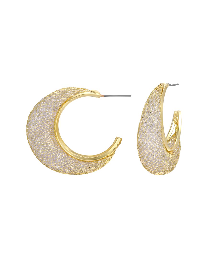 Eye Candy La Selene Hoop Cz Earrings In Gold